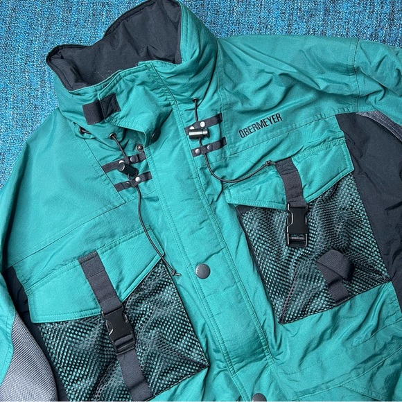 Vintage Obermeyer Everest Winter Ski Snow Jacket in Green Black - Picture 2 of 11